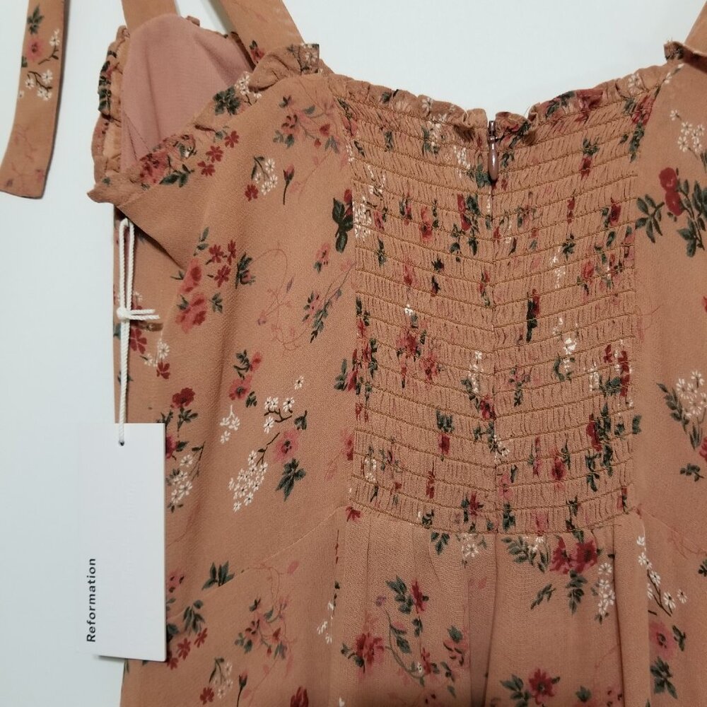 NWT Reformation Nikita Floral Midi Dress in Arianne (Rose Pink) Size‎ 8 - Picture 10 of 16